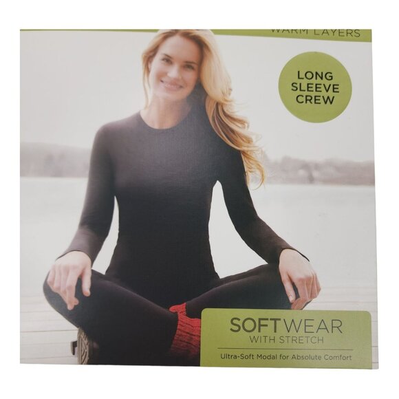 Cuddl Duds Womens Small Long Sleeve Crew SoftWear With Stretch Warm Layers - Picture 3 of 12